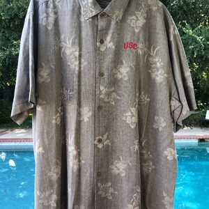 Tommy Bahama USC TROJANS Mens 100% Silk Hawaiian Shirt size XXL